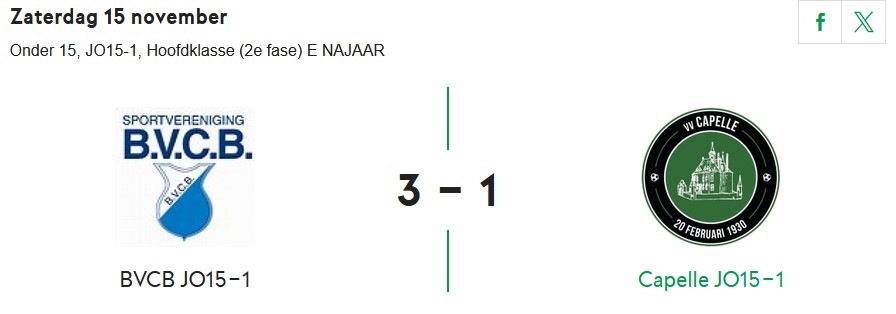 BVCB JO15-1 winnen van Capelle JO15-1