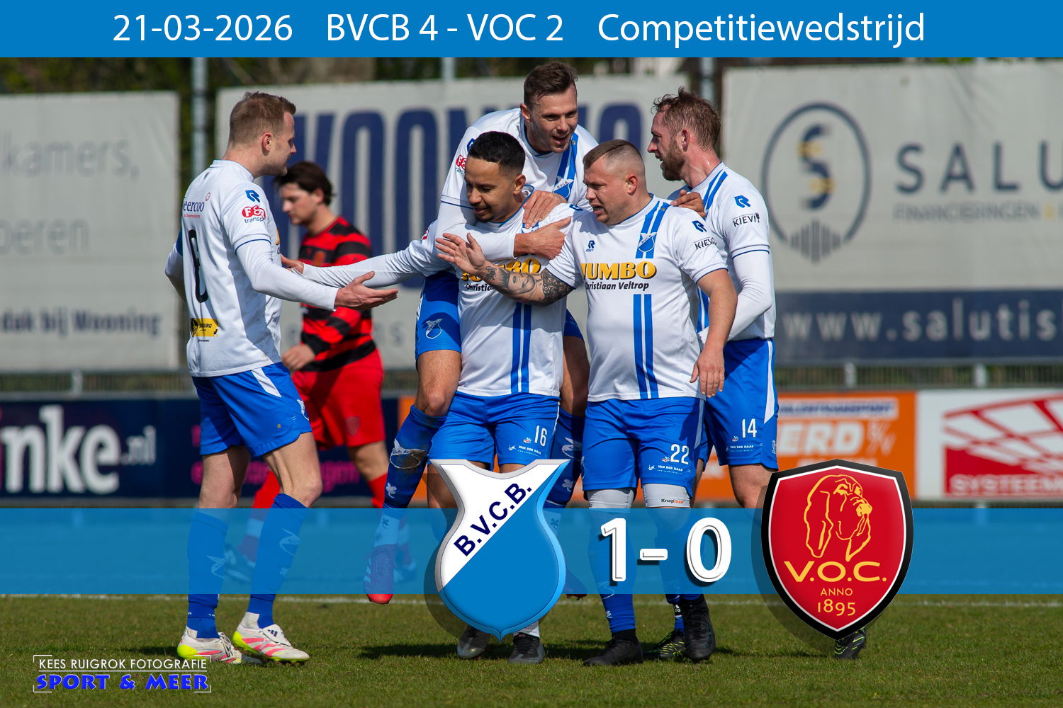 “Baila galmt over Sportpark: BVCB 4 wint de slag, titelstrijd in eigen hand”